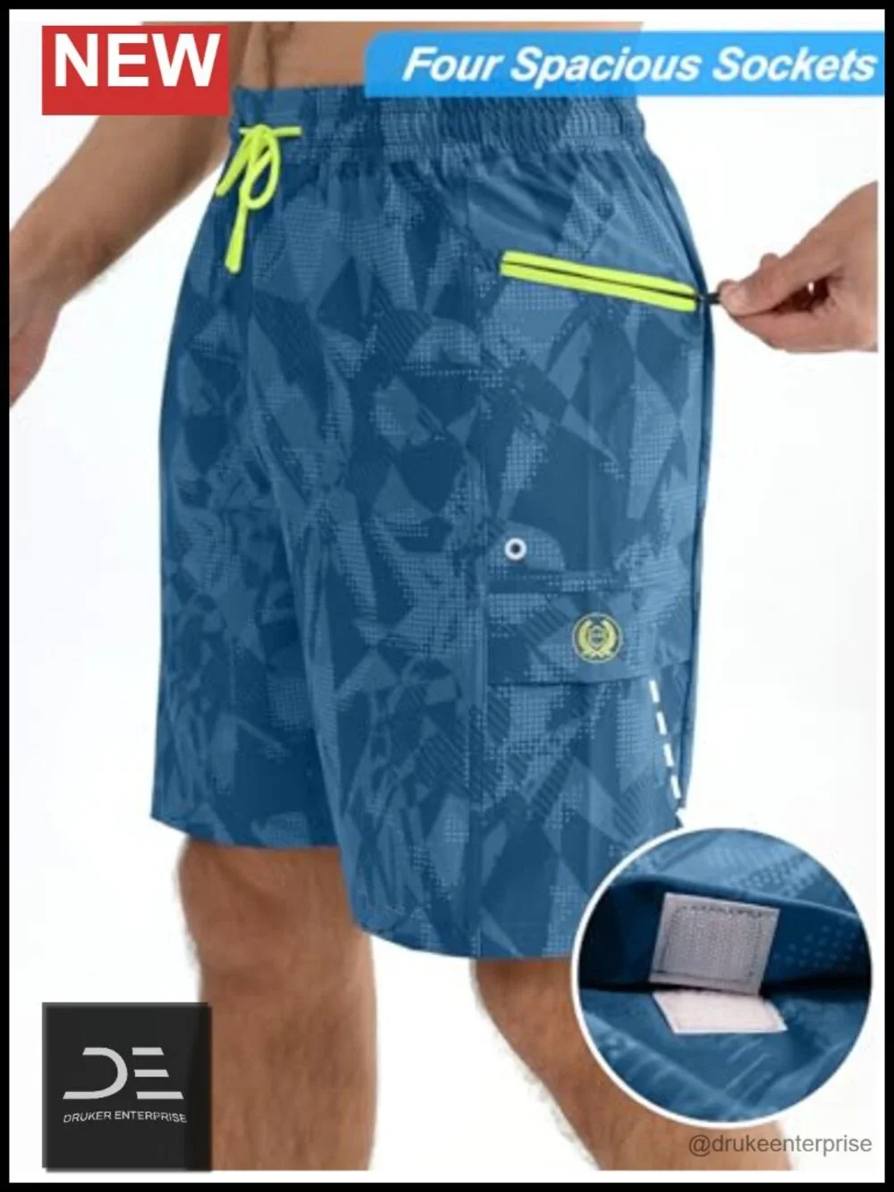 Men's Swim Trunks 9 Inch Quick Dry Board Shorts with 4 Pockets No Liner Bathing